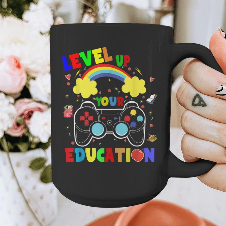 Level Up Your Education Gaming Inspired Teacher Gamers For Men Women Kids Graphic Print Coffee Mug, funny design Level Up Your Education Gaming Inspired Teacher Gamers For Men Women Kids Graphic Print Coffee Mug, funny design