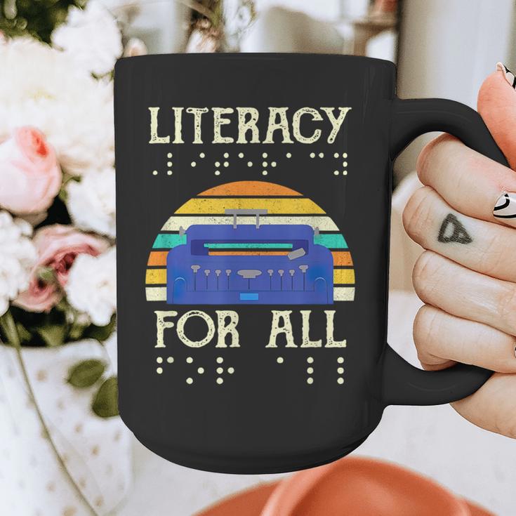 Literacy For All Visually Impaired Braille Teacher The Blind Graphic Print Coffee Mug, funny design Literacy For All Visually Impaired Braille Teacher The Blind Graphic Print Coffee Mug, funny design