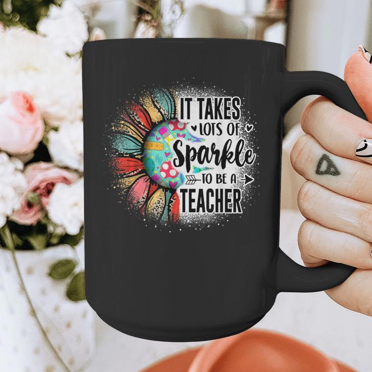 It Take Lots Of Sparkle To Be A Teacher With Sunflower Graphic Print Coffee Mug, funny design It Take Lots Of Sparkle To Be A Teacher With Sunflower Graphic Print Coffee Mug, funny design