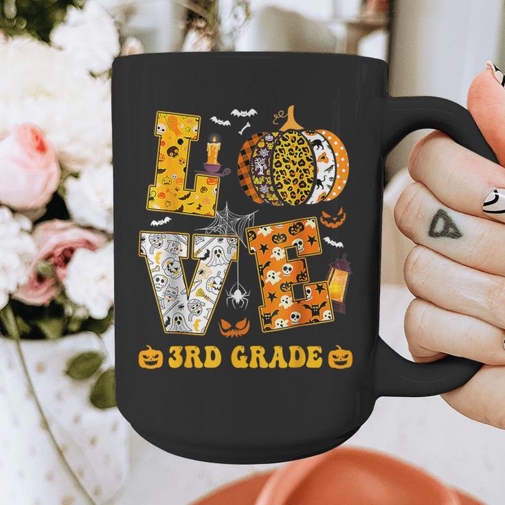 LOVE 3rd Grade Pumpkin Teacher Student Halloween Costume Graphic Print Coffee Mug, funny design LOVE 3rd Grade Pumpkin Teacher Student Halloween Costume Graphic Print Coffee Mug, funny design