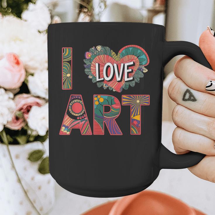 I Love Art Artist Painter Colorful Painting Art Teacher Graphic Print Coffee Mug, funny design