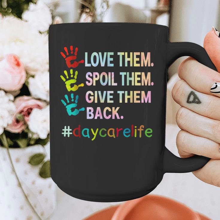 Love Daycare Provider Childcare Teacher Tie Dye Graphic Print Coffee Mug, funny design