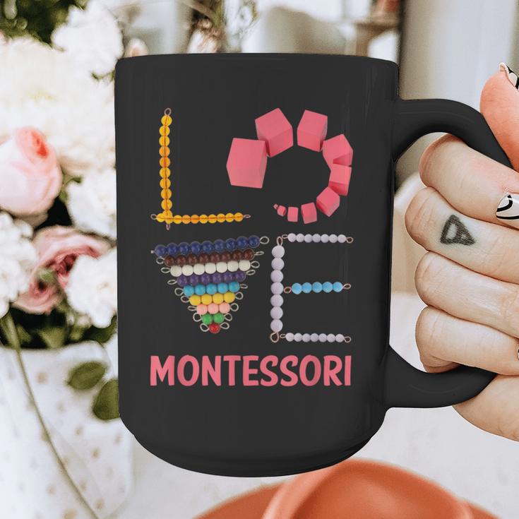 Love Montessori Education Math Teacher Graphic Print Coffee Mug, funny design