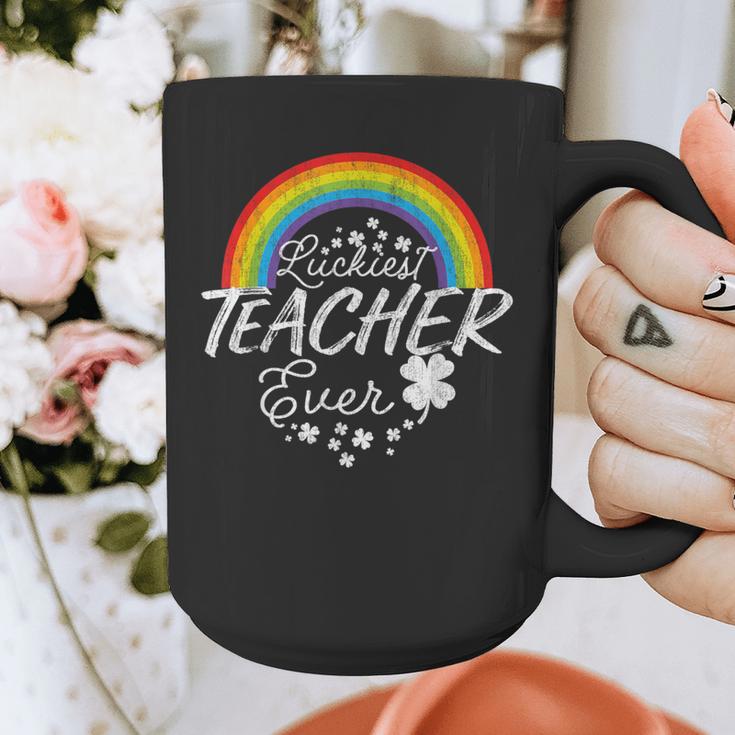 Luckiest Teacher Ever Rainbow- St Patricks Day Teacher Graphic Print Coffee Mug, funny design Luckiest Teacher Ever Rainbow- St Patricks Day Teacher Graphic Print Coffee Mug, funny design