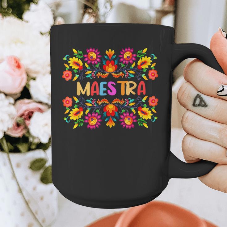 Maestra Cinco De Mayo Spanish Mexican Teacher Graphic Print Coffee Mug, funny design