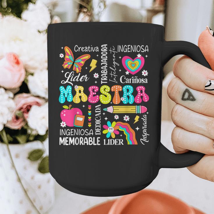 Maestra Spanish Teacher Back To School Maestra De Espanol Graphic Print Coffee Mug, funny design
