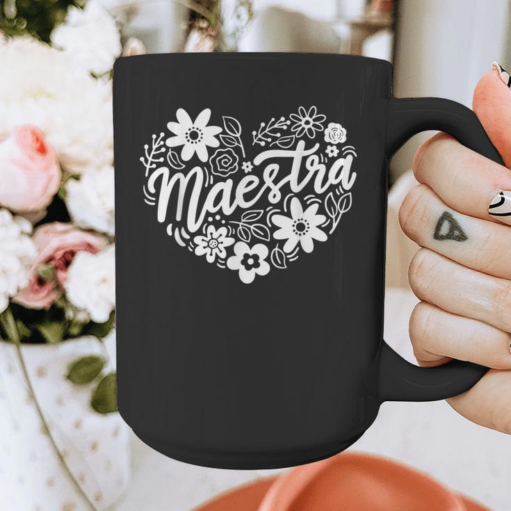 Maestra Spanish Teacher Graphic Print Coffee Mug, funny design