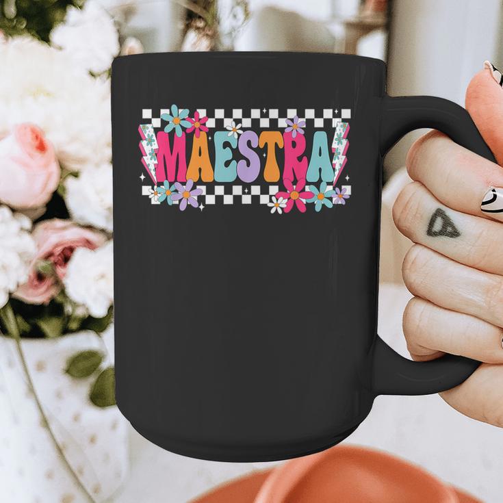 Maestra Teacher Spanish Back To School First Day Of School Graphic Print Coffee Mug, funny design