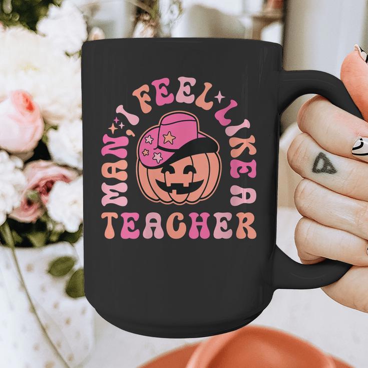 Man I Feel Like a Teacher Women Western Teacher Halloween Graphic Print Coffee Mug, funny design