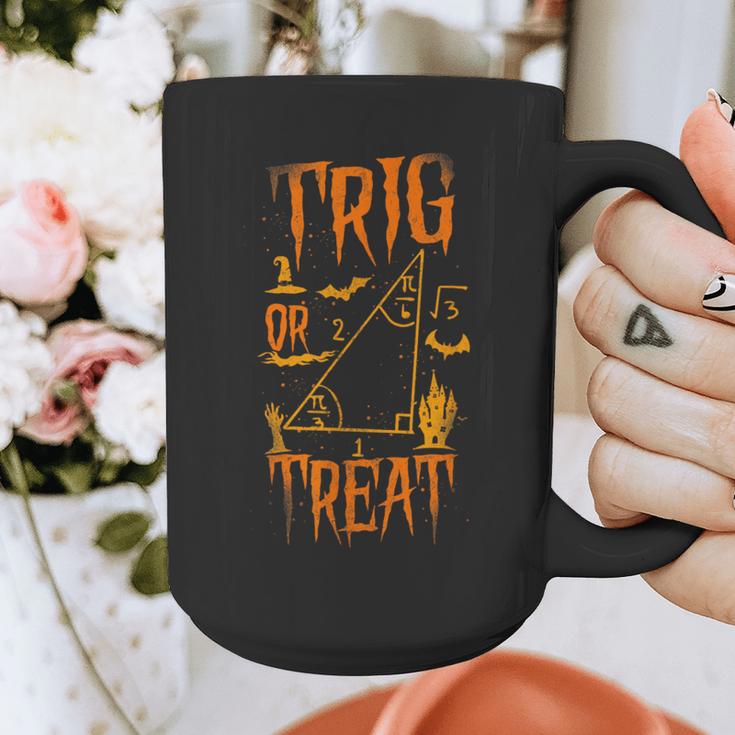 Math Teacher Nerd Student Halloween Trig Or Treat Graphic Print Coffee Mug, funny design