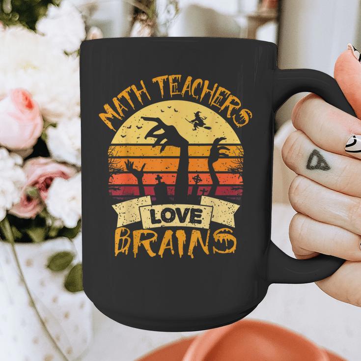 Math Teacher Shirt Math Teachers Love Brains Halloween Math For Men Women Graphic Print Coffee Mug, funny design
