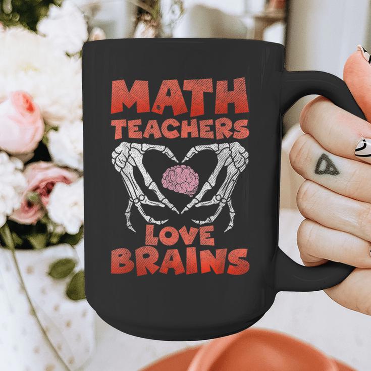 Math Teachers Love Brains Scary Halloween Men Women Graphic Print Coffee Mug, funny design