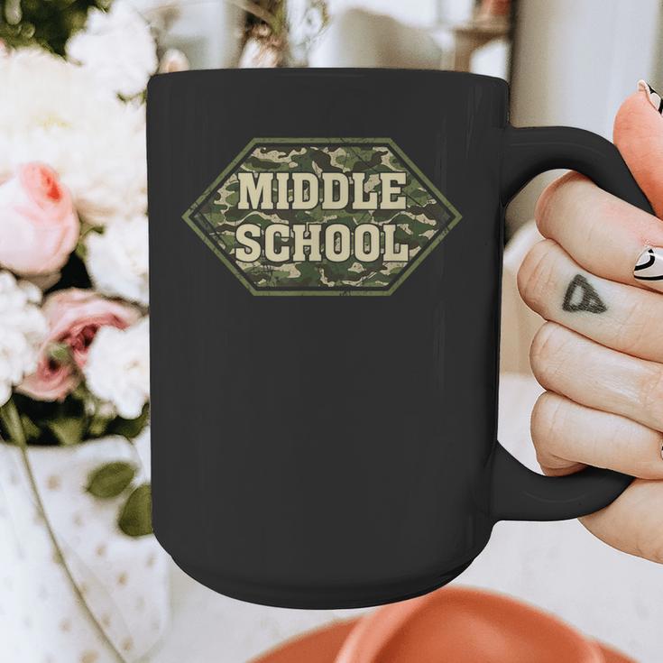 Middle School Camo Retro Back To School Teachers Graphic Print Coffee Mug, funny design Middle School Camo Retro Back To School Teachers Graphic Print Coffee Mug, funny design