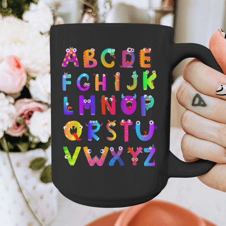 Monster ABC Cute Alphabet Halloween Teacher Costume Kids Graphic Print Coffee Mug, funny design