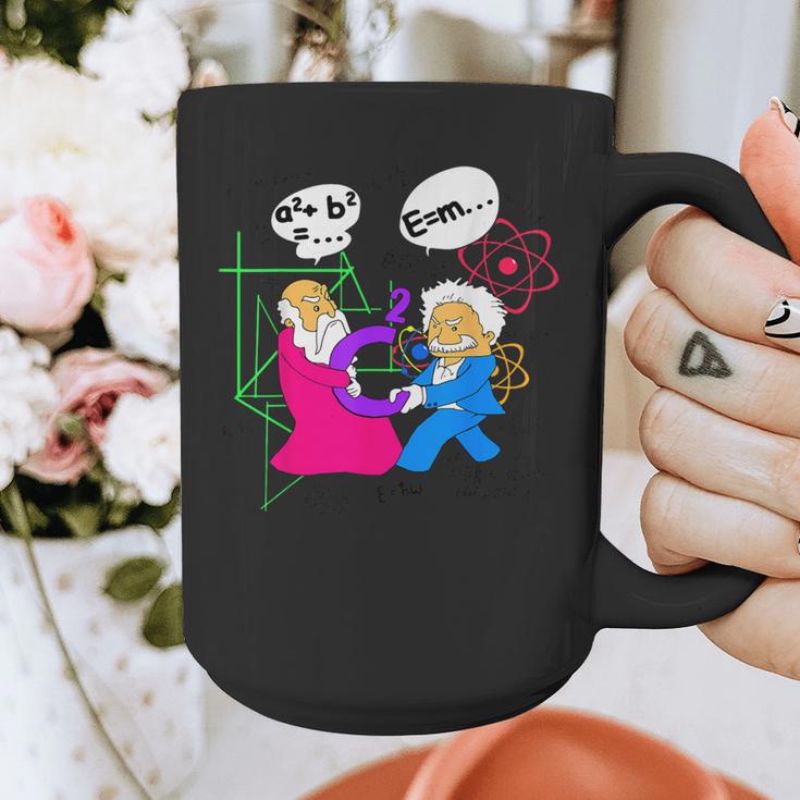 Nerdy Pythagoras Fighting Over C Squared Math Teacher Graphic Print Coffee Mug, funny design