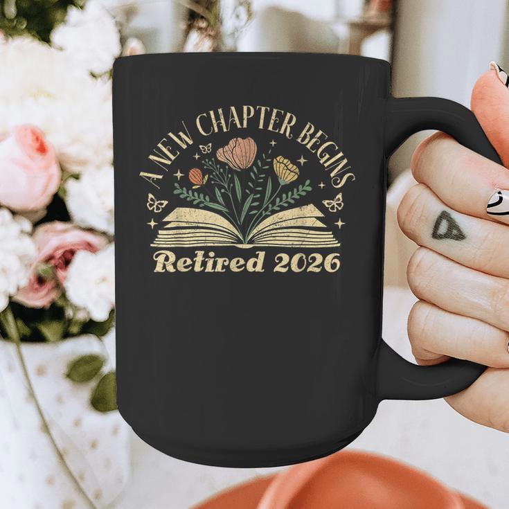 A New Chapter Begins Retired 2026 Teacher Retirement Graphic Print Coffee Mug, funny design A New Chapter Begins Retired 2026 Teacher Retirement Graphic Print Coffee Mug, funny design