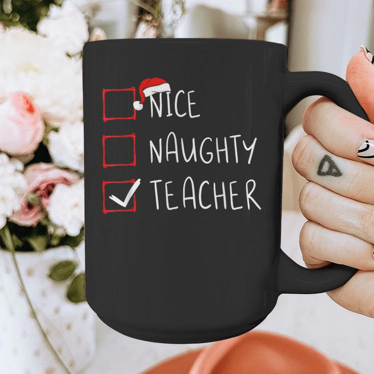 Nice Naughty Teacher Christmas List Instructor Santa Claus Men Women Graphic Print Coffee Mug, funny design Nice Naughty Teacher Christmas List Instructor Santa Claus Men Women Graphic Print Coffee Mug, funny design
