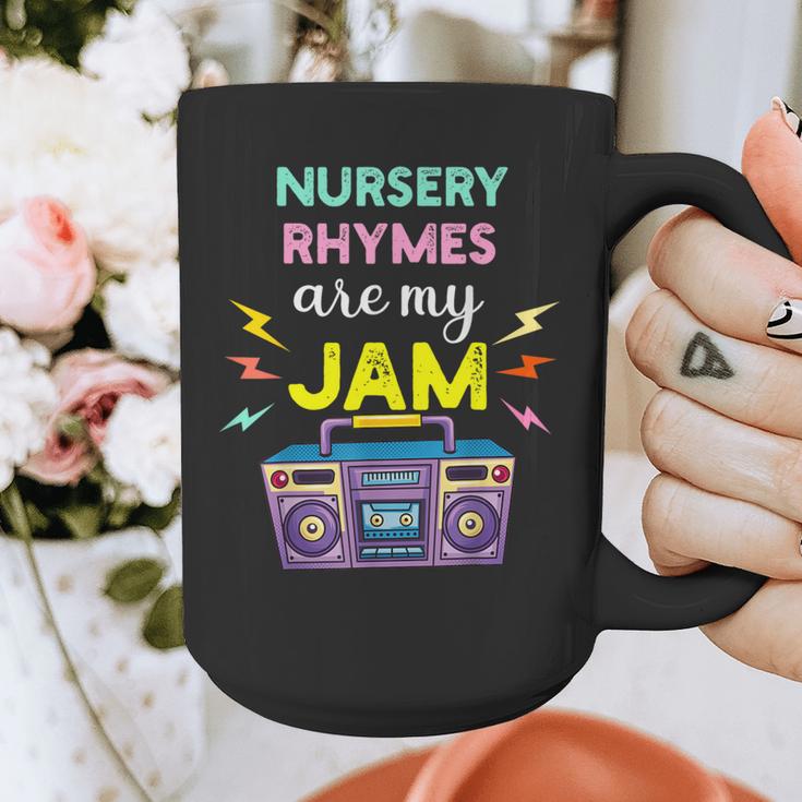 Nursery Rhymes Are My Jam 80s Retro Teachers & Students Kids Graphic Print Coffee Mug, funny design Nursery Rhymes Are My Jam 80s Retro Teachers & Students Kids Graphic Print Coffee Mug, funny design