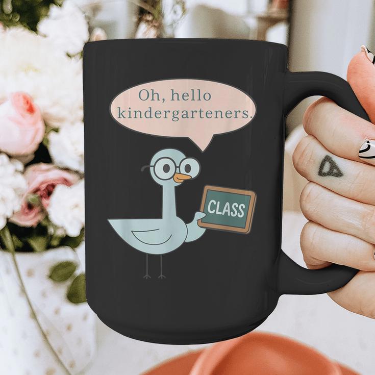 Oh Hello Kindergarteners Shirt Cute Pigeon Teacher Tee Graphic Print Coffee Mug, funny design