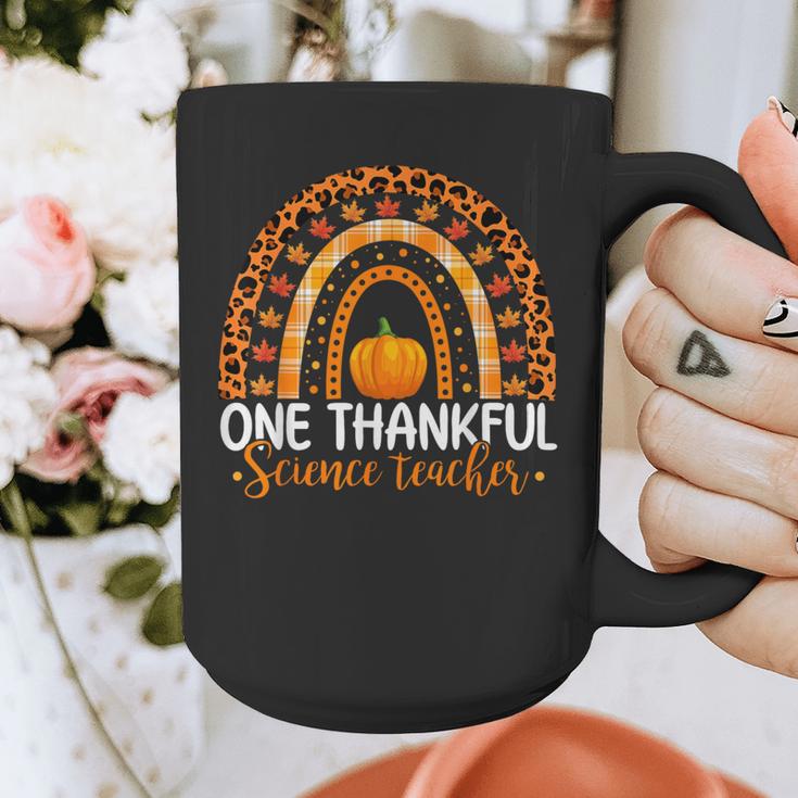 One Thankful Science Teacher Rainbow Boho Fall Thanksgiving Graphic Print Coffee Mug, Science Teacher Gifts, funny design One Thankful Science Teacher Rainbow Boho Fall Thanksgiving Graphic Print Coffee Mug, Science Teacher Gifts, funny design