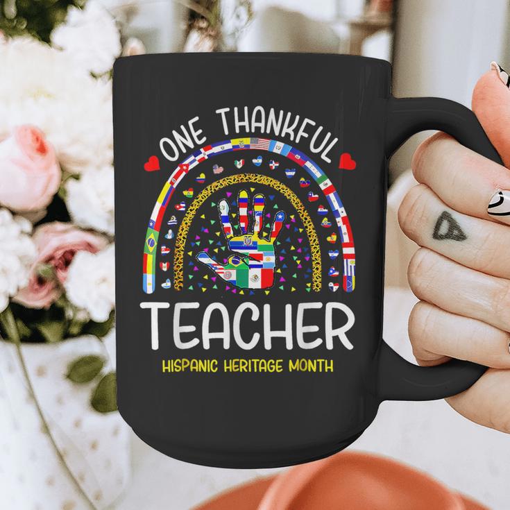 One Thankful Teacher Hispanic Heritage Month Countries Flags Graphic Print Coffee Mug, funny design One Thankful Teacher Hispanic Heritage Month Countries Flags Graphic Print Coffee Mug, funny design