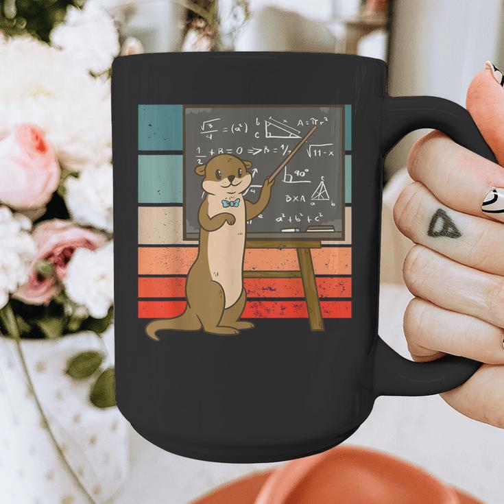 Otter Professor Teacher Teaching Maths Mathematics Graphic Print Coffee Mug, funny design
