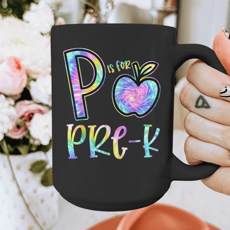 P Is For Pre-K Preschool Teacher Tie Dye Back To School Graphic Print Coffee Mug, funny design P Is For Pre-K Preschool Teacher Tie Dye Back To School Graphic Print Coffee Mug, funny design