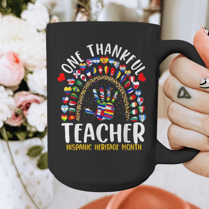 Hispanic Heritage Month One Thankful Teacher Rainbow Graphic Print Coffee Mug, funny design