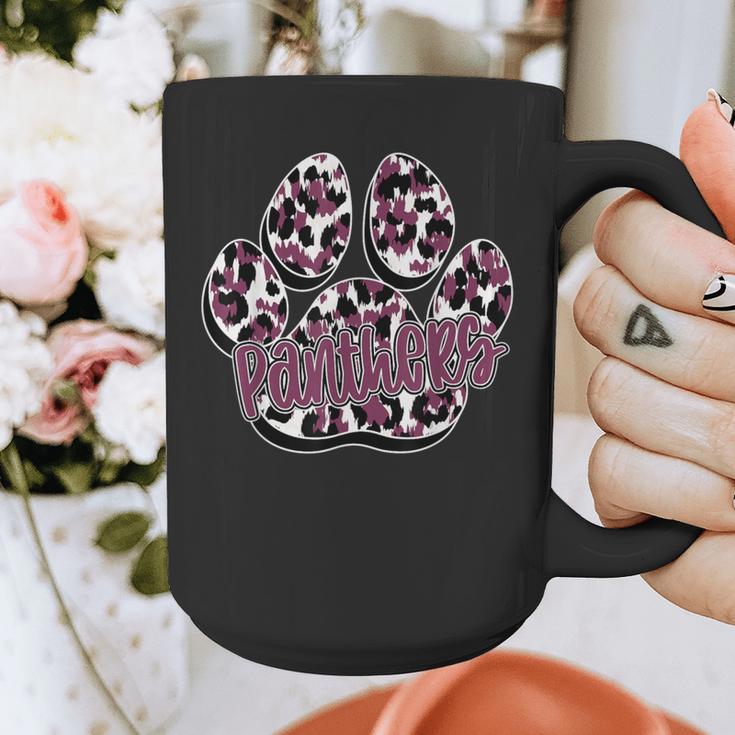 Panthers Paw Print Leopard Maroon Panther Pride Teacher Graphic Print Coffee Mug, funny design