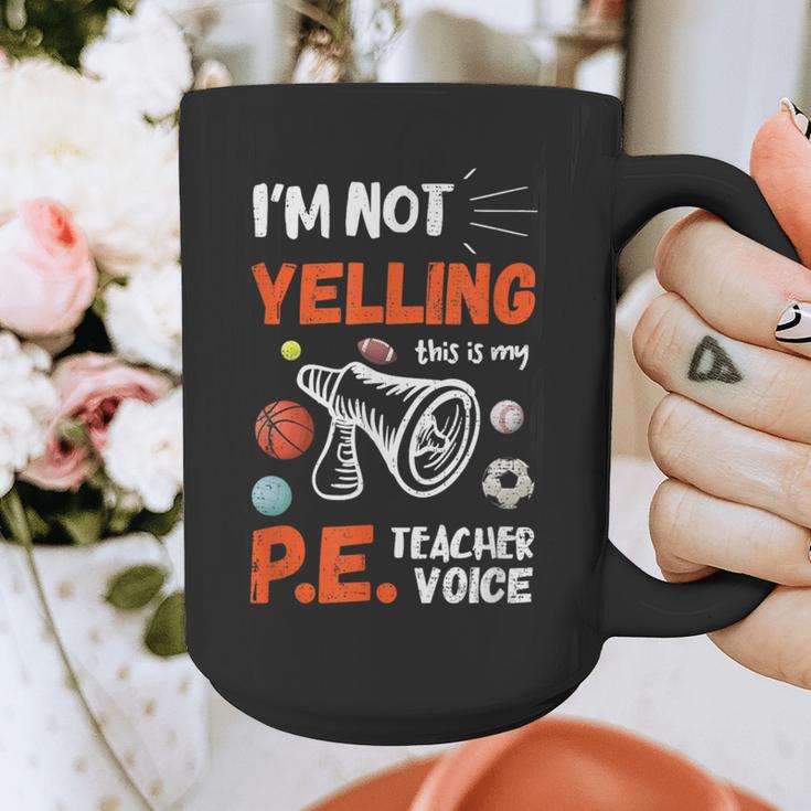 PE Teacher Voice PE Teacher School Fitness Class Graphic Print Coffee Mug, Pe Teacher Gifts, funny design