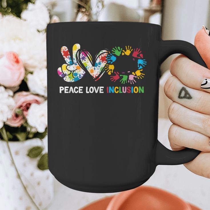Peace Love Inclusion Sped Squad Special-Ed Teacher Daycare Graphic Print Coffee Mug, funny design Peace Love Inclusion Sped Squad Special-Ed Teacher Daycare Graphic Print Coffee Mug, funny design