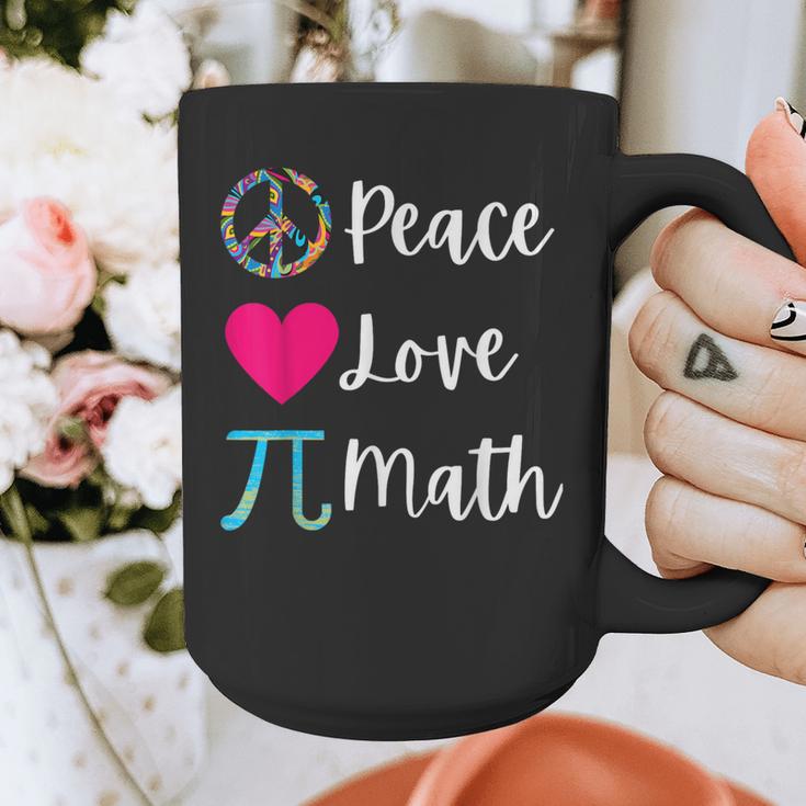 Peace Love Math Maths Teacher Pi Symbol Men Women Graphic Print Coffee Mug, funny design