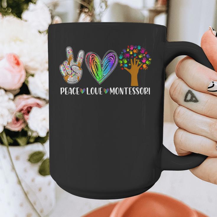 Peace Love Montessori Daycare Teacher Appreciation Graphic Print Coffee Mug, funny design Peace Love Montessori Daycare Teacher Appreciation Graphic Print Coffee Mug, funny design