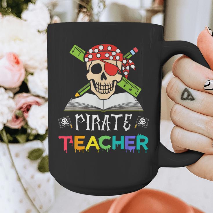 Pirate Teacher Halloween Skull Adult Graphic Print Coffee Mug, funny design Pirate Teacher Halloween Skull Adult Graphic Print Coffee Mug, funny design