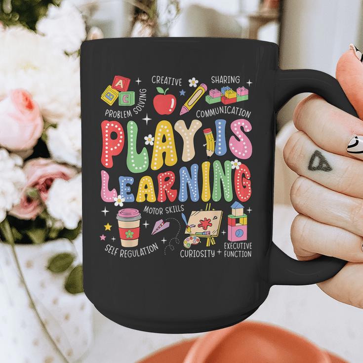 Play Is Learning Teacher First Day Of School Back To School Graphic Print Coffee Mug, funny design