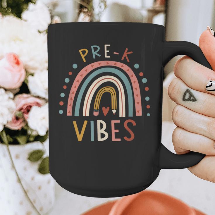 Pre K Vibes Back To School Student Teacher Graphic Print Coffee Mug, funny design