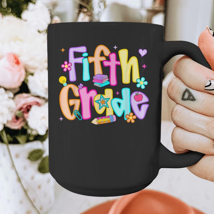 Preppy Fifth Grade Back To School 5th Grade Teacher Girl Boy Graphic Print Coffee Mug, funny design