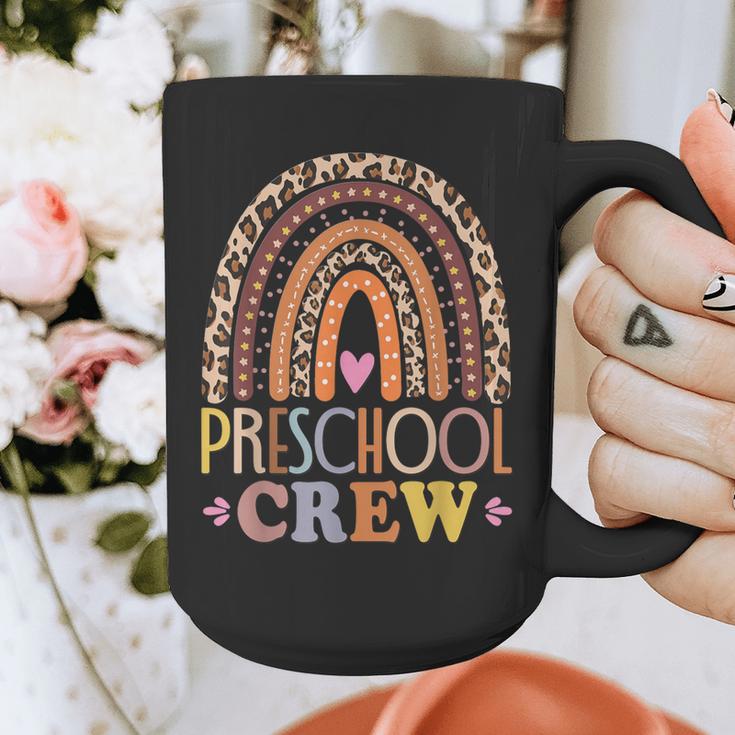 Preschool Crew Cute Leopard Rainbow Back To School Teachers Graphic Print Coffee Mug, funny design Preschool Crew Cute Leopard Rainbow Back To School Teachers Graphic Print Coffee Mug, funny design