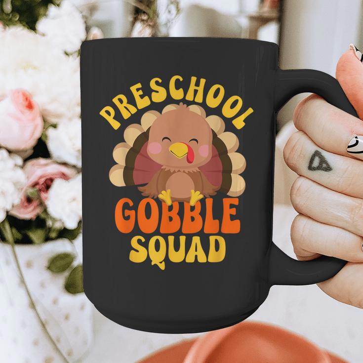 Preschool Gobble Squad Cute Turkey Thanksgiving Teacher Graphic Print Coffee Mug, funny design Preschool Gobble Squad Cute Turkey Thanksgiving Teacher Graphic Print Coffee Mug, funny design