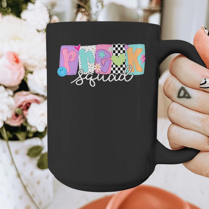 Preschool Squad Team Pre-K Crew Back To School Teacher Graphic Print Coffee Mug, funny design Preschool Squad Team Pre-K Crew Back To School Teacher Graphic Print Coffee Mug, funny design