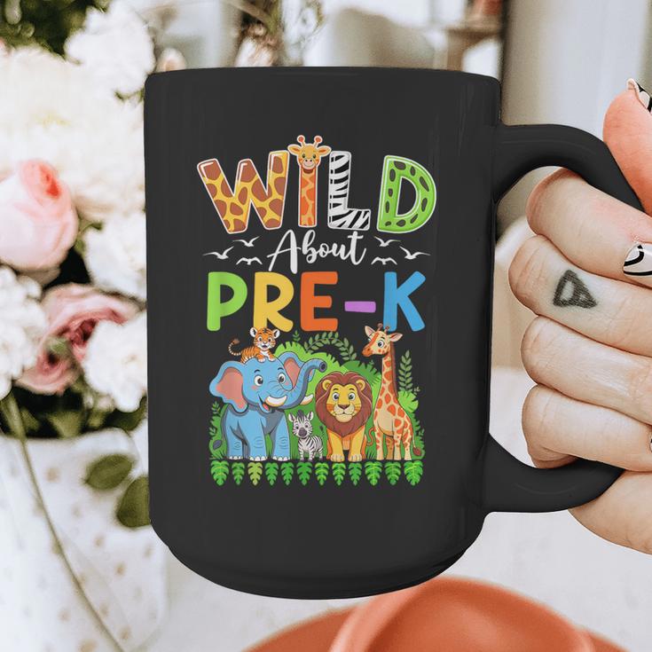 Preschool Teacher Kids Back To School Wild About Pre-K Graphic Print Coffee Mug, funny design
