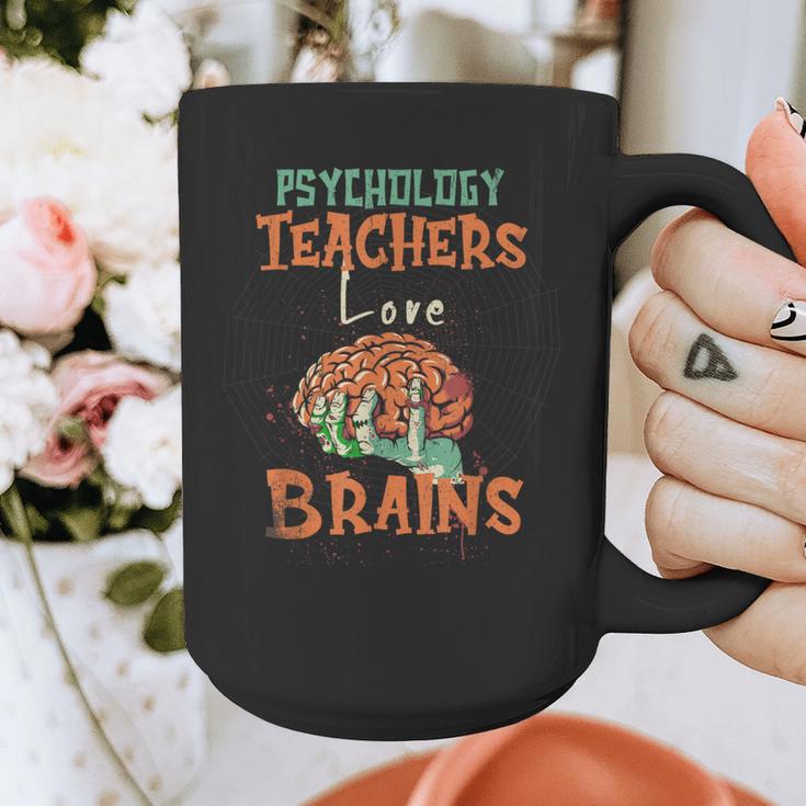 Psychology Teachers Love Brains Halloween For Psychologists Men Women Graphic Print Coffee Mug, funny design