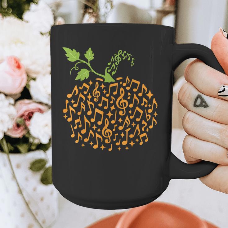 Pumpkin Music Notes Fall Teacher Autumn Halloween Graphic Print Coffee Mug, funny design