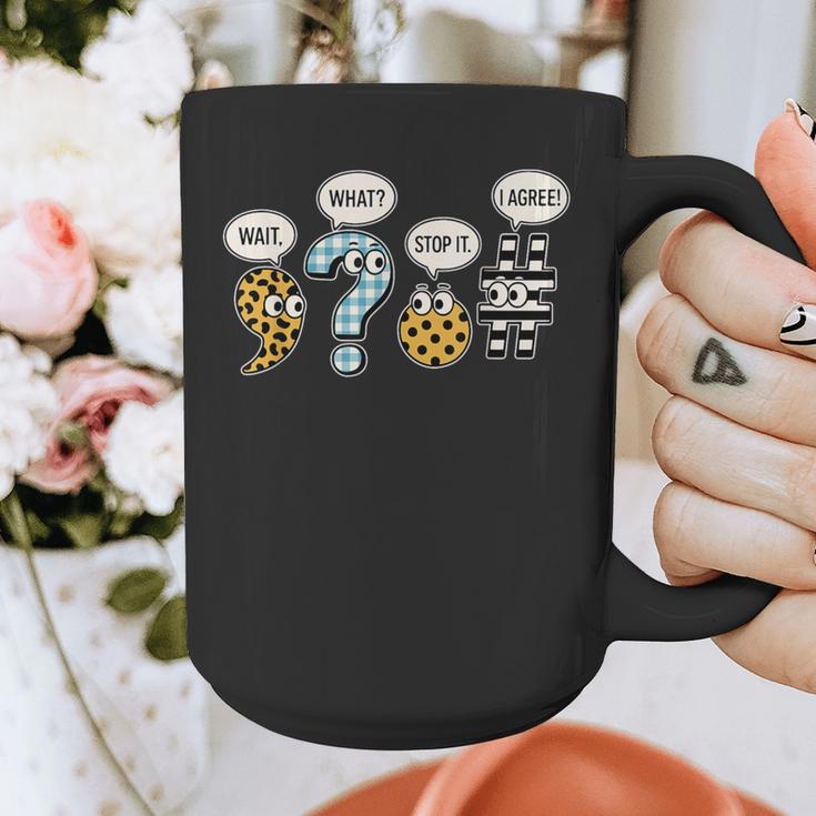 Punctuation English Grammar Teacher Back To School Graphic Print Coffee Mug, English Teacher Gifts, funny design