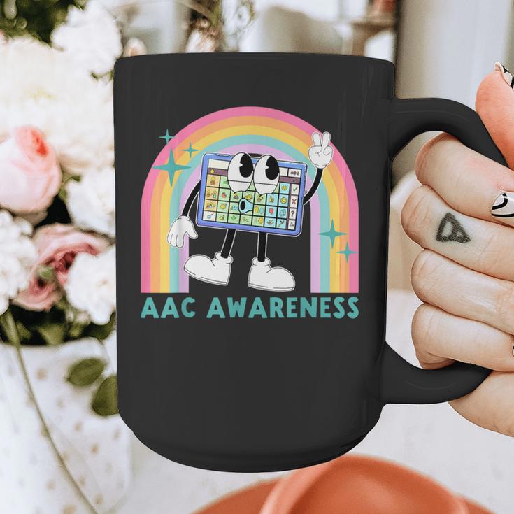 Rainbow AAC Awareness Month SPED Teacher SLP Communication Graphic Print Coffee Mug, funny design