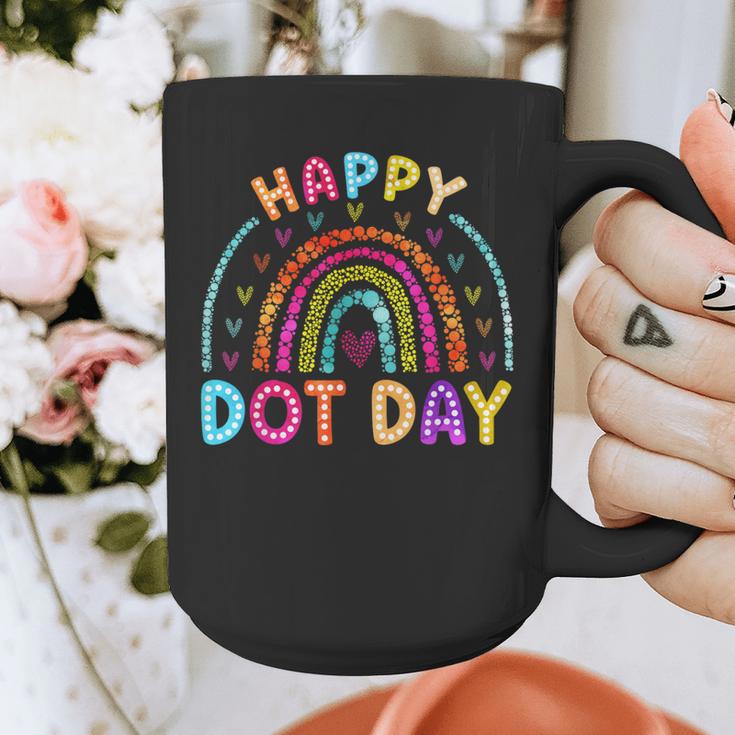 Rainbow Happy Dot Day Shirts Teacher Kids September 15th Graphic Print Coffee Mug, funny design