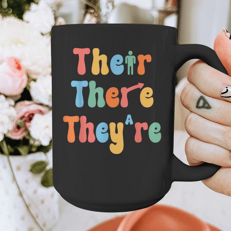 There Their They'Re English Class Grammar Joke Teacher Graphic Print Coffee Mug, English Teacher Gifts, funny design