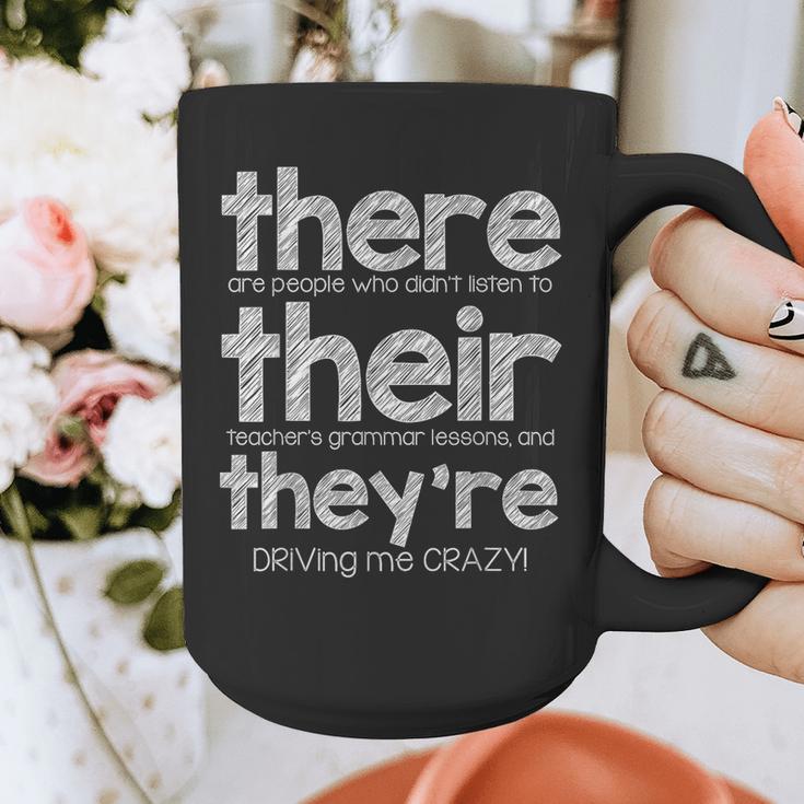 There Their They'Re English Grammar Teacher Humor Graphic Print Coffee Mug, English Teacher Gifts, funny design