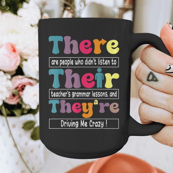 There Their They'Re English Teacher Grammar Memes Graphic Print Coffee Mug, English Teacher Gifts, funny design