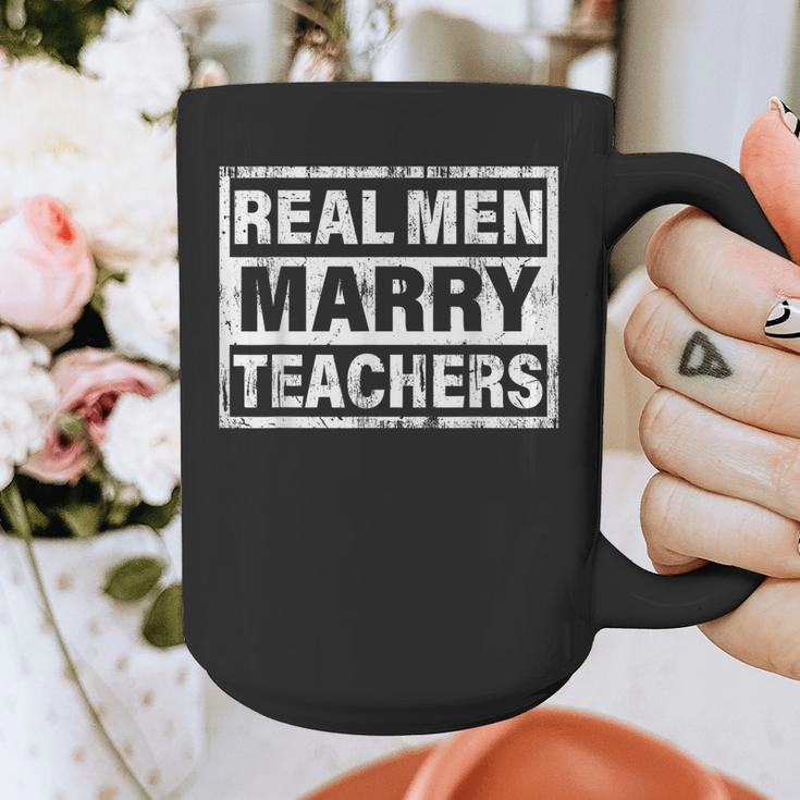 Real Men Marry Teachers Teacher Graphic Print Coffee Mug, funny design